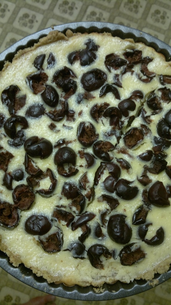 Boozy damson tart