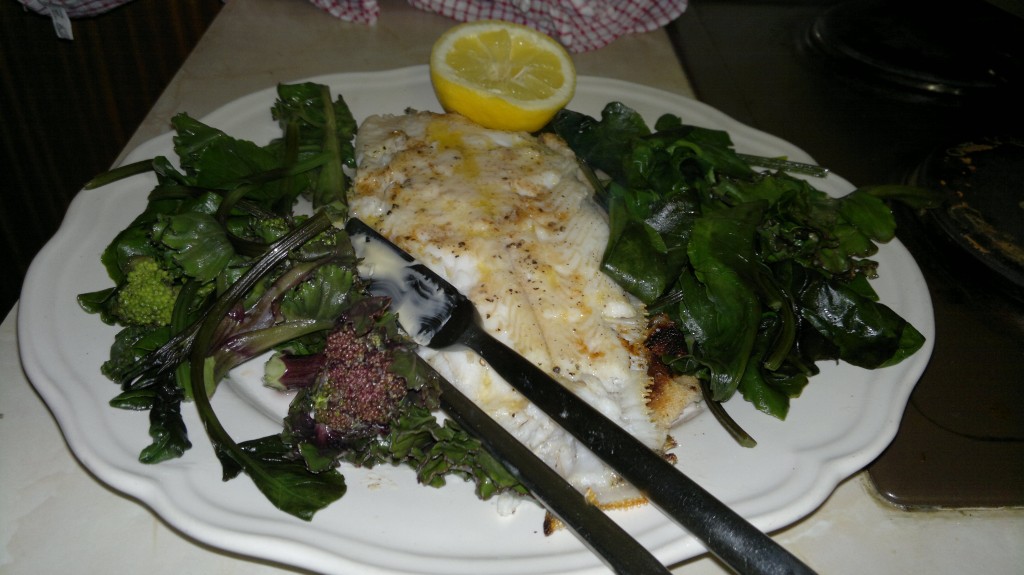 lemon sole, wild sea veg